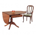 Cherry Single Pedestal Drop Leaf Dining Table 