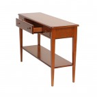 Avoca cherry wide console table with shelf and three drawers
