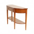 Avoca cherry shaped console table with drawer and shelf