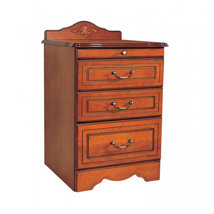 Cherry bedside chest with pull out tray