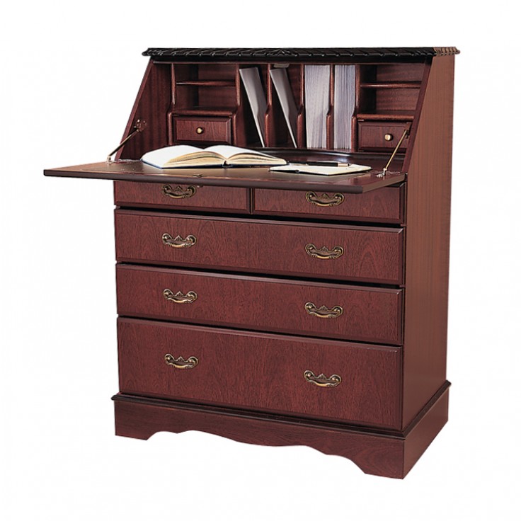Mahogany bureau with four drawers