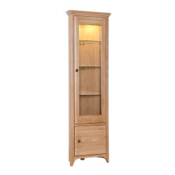 Aurora oak corner display cabinet