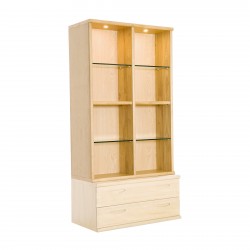 Bergen oak top open display cabinet for wall system