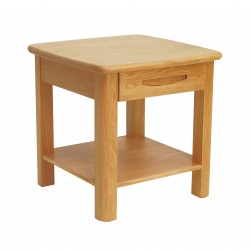 Bergen solid oak lamp table with drawer