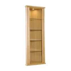 Bergen oak corner display cabinet