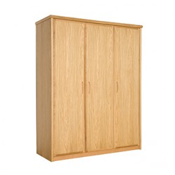 Bergen oak three-door wardrobe