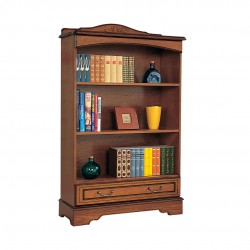 Cherry low bookcase with drawer