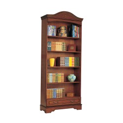 Cherry tall bookcase with drawer