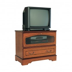 Cherry square TV stand with DVD storage