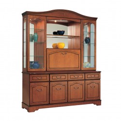 Cherry wall display cabinet with arch centre