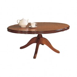 Cherry large oval coffee table with rim