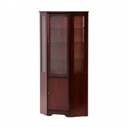 Corner display cabinet in mahogany or teak