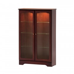 Low two-door display cabinet in mahogany or teak