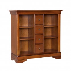 Avoca cherry low bookcase with drawers