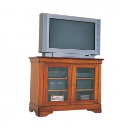 Avoca cherry square TV stand with glass doors