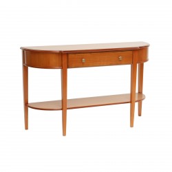Avoca cherry shaped console table with drawer and shelf