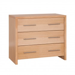 Trafalgar oak three-drawer wide chest