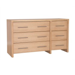 Trafalgar oak six-drawer wide chest