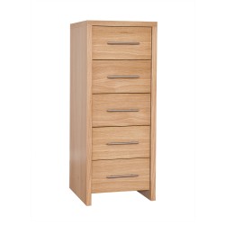 Trafalgar oak five-drawer narrow chest