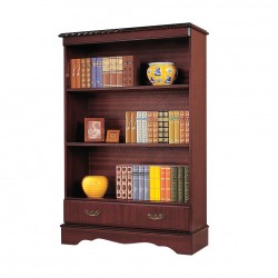 Mahogany low bookcase with drawer