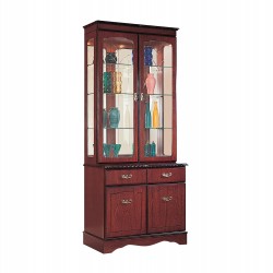 Mahogany wall display cabinet with two glass doors