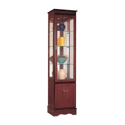 Mahogany tall display cabinet with glass door