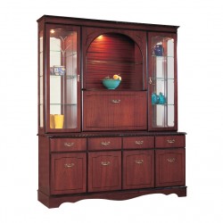Mahogany wall display cabinet with arch centre