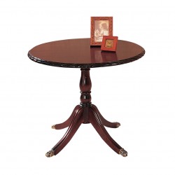Mahogany circular single pedestal coffee table