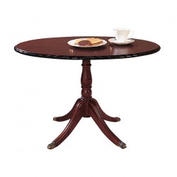 Mahogany oval single pedestal coffee table
