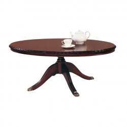 Mahogany large oval coffee table with rim