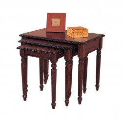 Mahogany nest of tables with rope edge