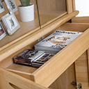 Bergen display cabinet drawer detail
